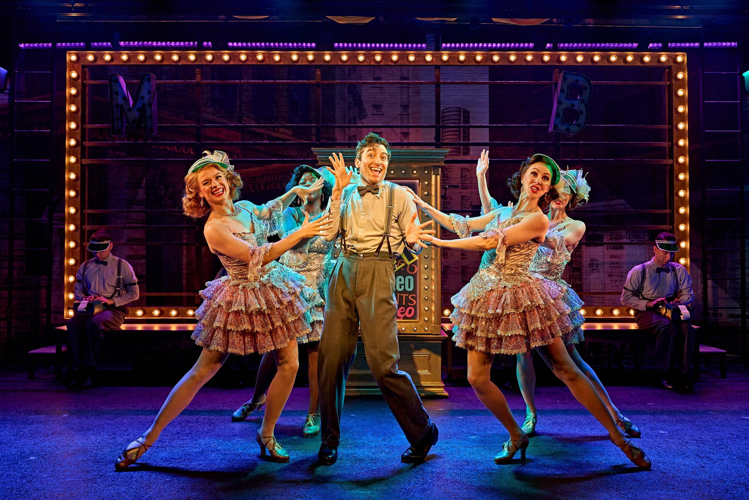 Marc Antolin as 'Leo Bloom' in 'The Producers' dancing with women