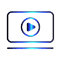Icon of a play button on a screen