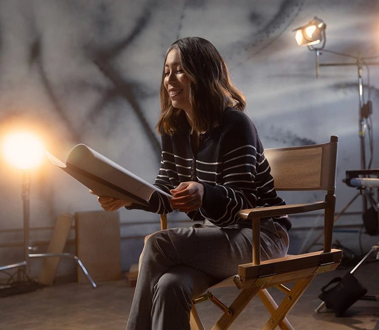 Woman reading a script